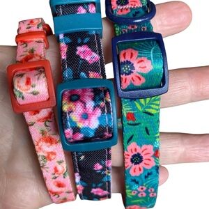 BLUEBERRY PET Set of 3 NWOT Floral Pet Collars Size Small